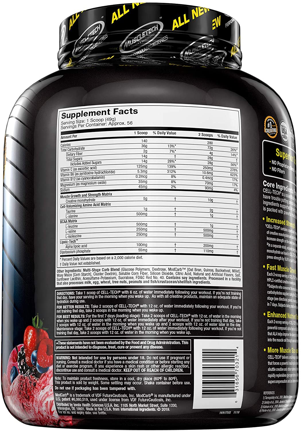 MuscleTech Performance series CellTech-56Serv.-2.74G-Fruit Punch