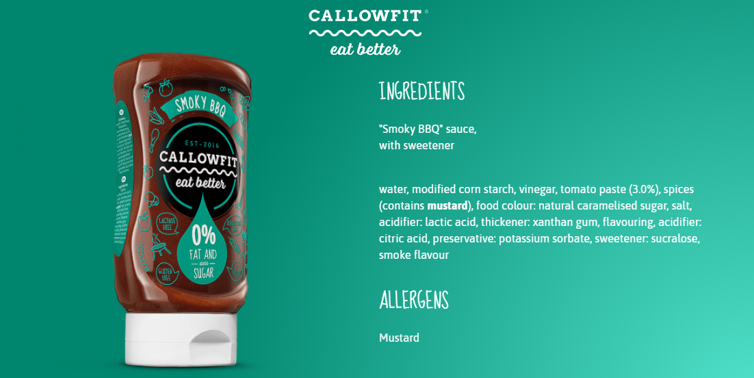 Callowfit Smoky Bbq Sauce Eat Better-300ML