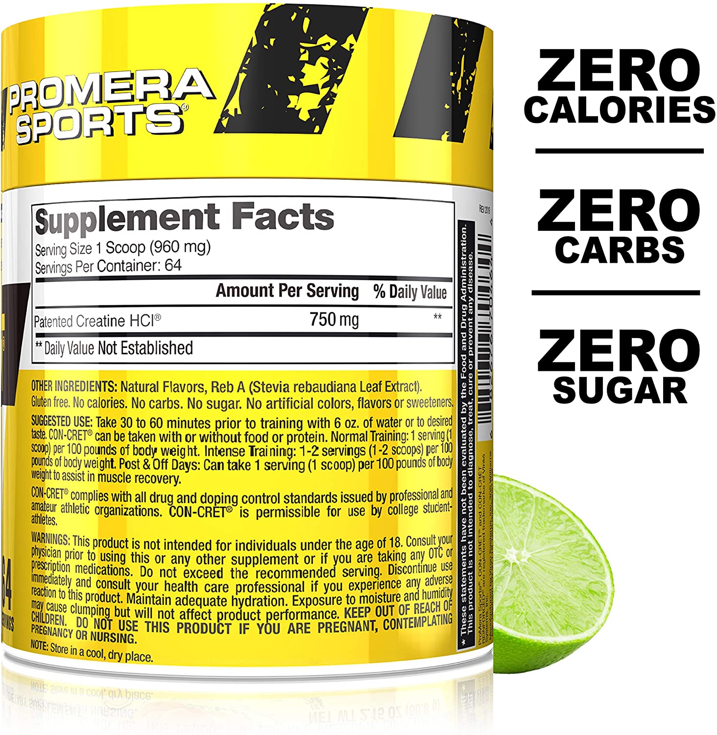 Promera Sports Patented Creatine HCL Con-Cret-64Serv.-60G-Raspberry
