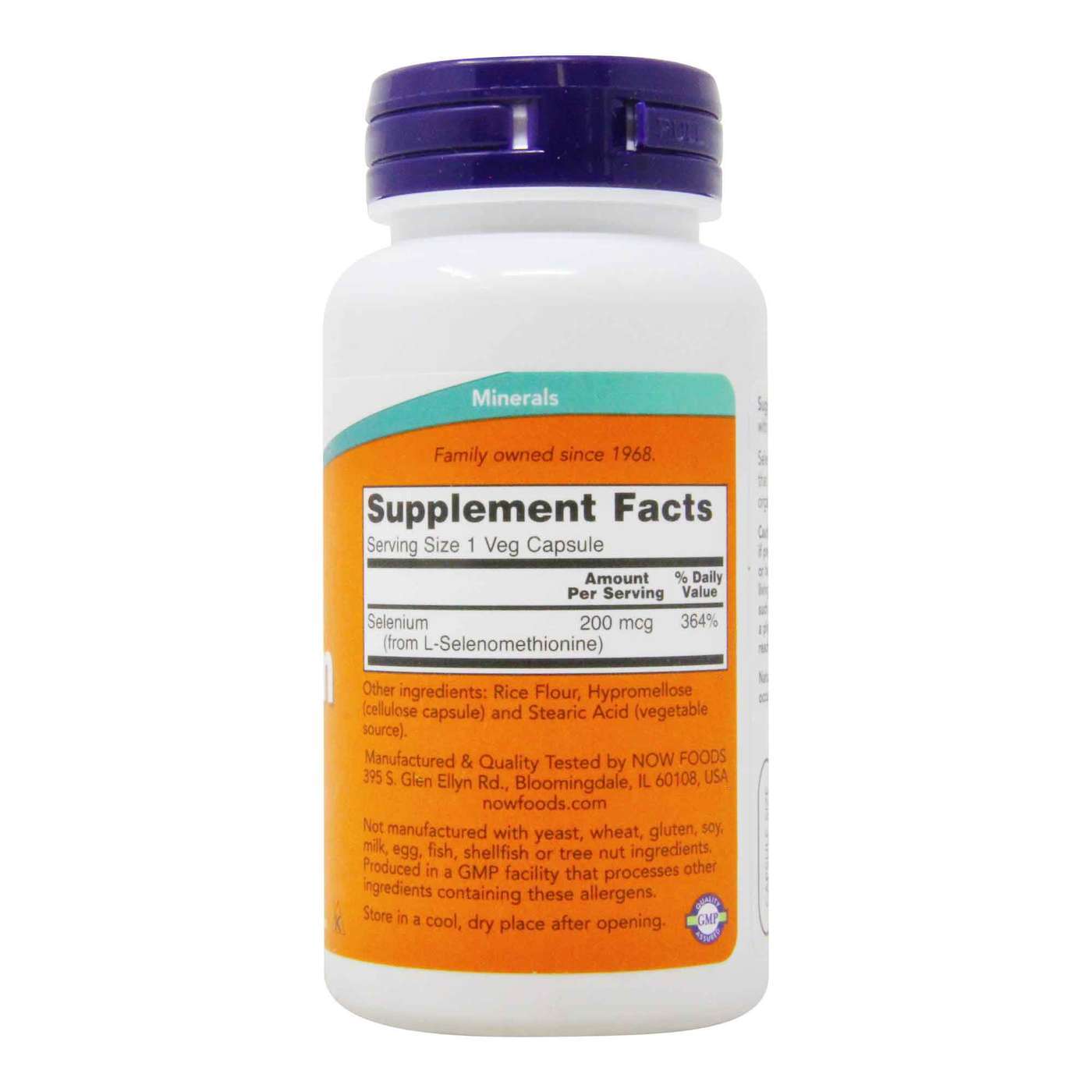 Now Foods Selenium 200MCG-90Serv.-Veg Capsules