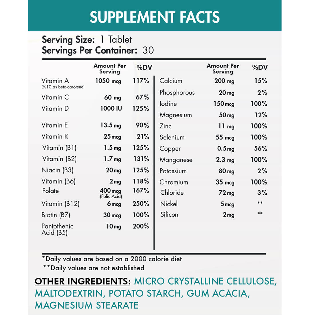Organic Nation Vitamin Nation-30Serv.30Coated Tablets