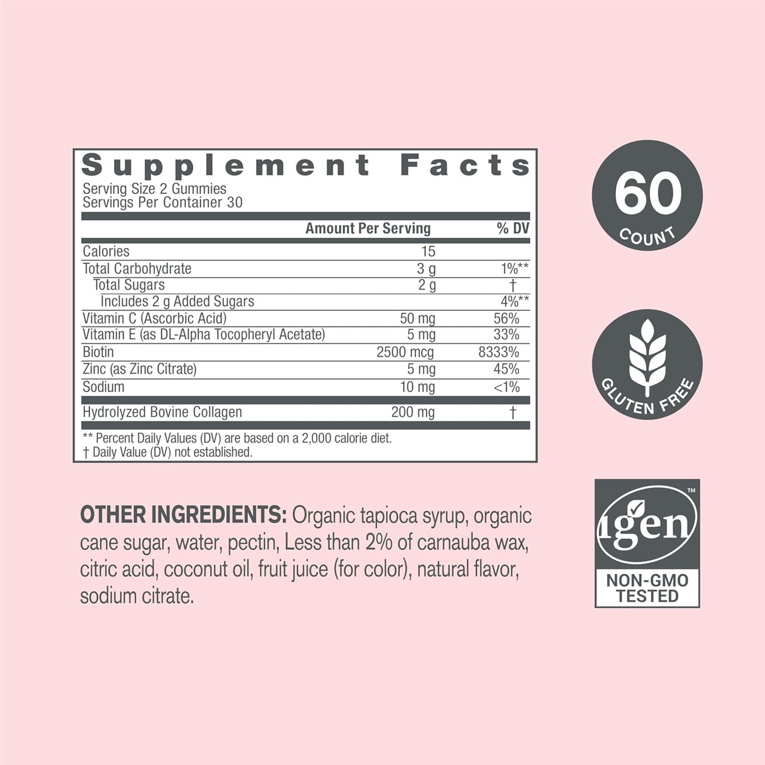 Neocell Collagen Hair, Skin &amp; Nails Beauty Builder 30Serv.- 60Gummies.- Lemon