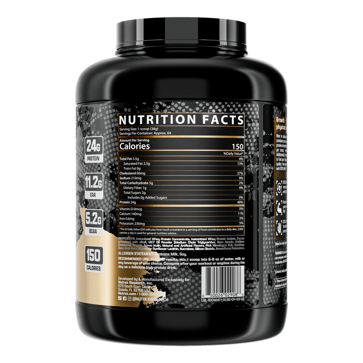 Nutrex Research Whey 100% Protein  64Serv.- 2272G- Chocolate