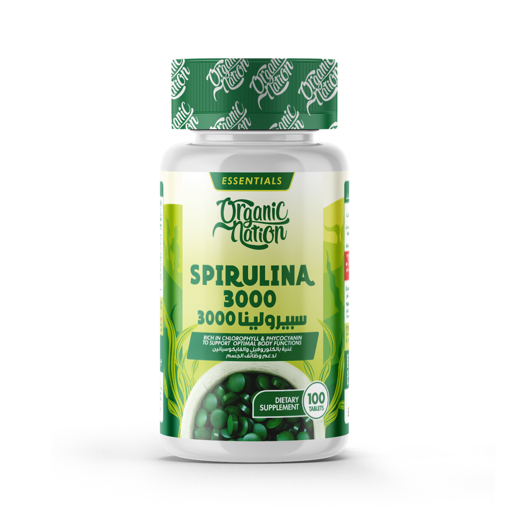 Organic Nation Spirulina-33Serv.-100Tablets.