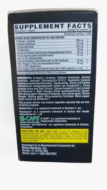 Nutrex Research Lipo 6 Black Intense Ultra Concentrate-60Serv.-60Caps.