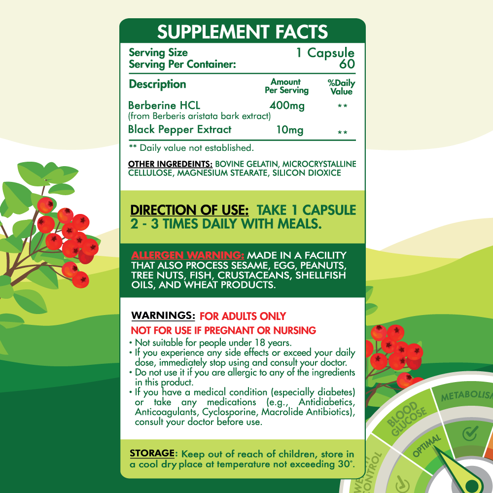 Organic Nation Berberine-60Serv.-60Caps.