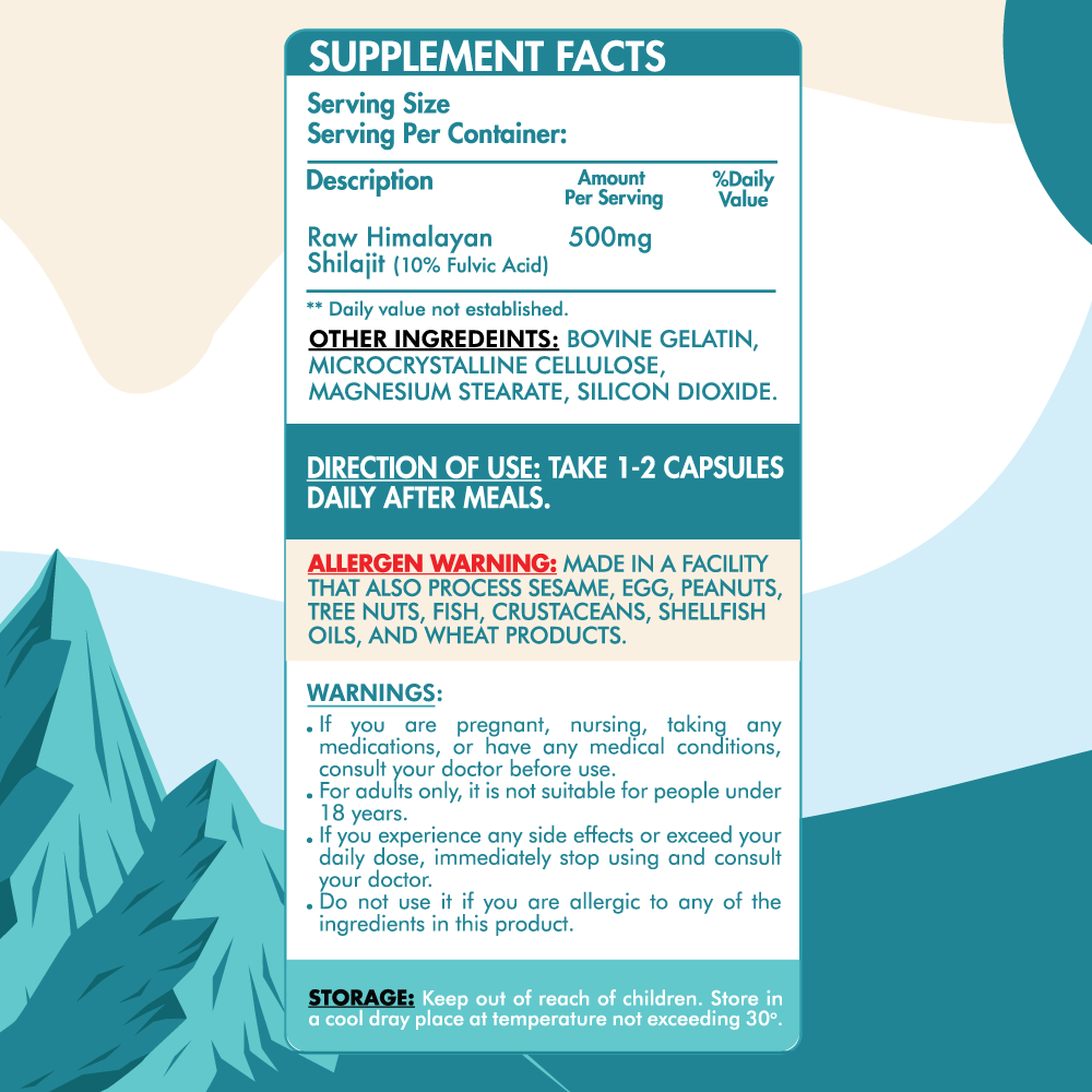 Organic Nation Himalayan Shilajit-60Serv.-60Capsules