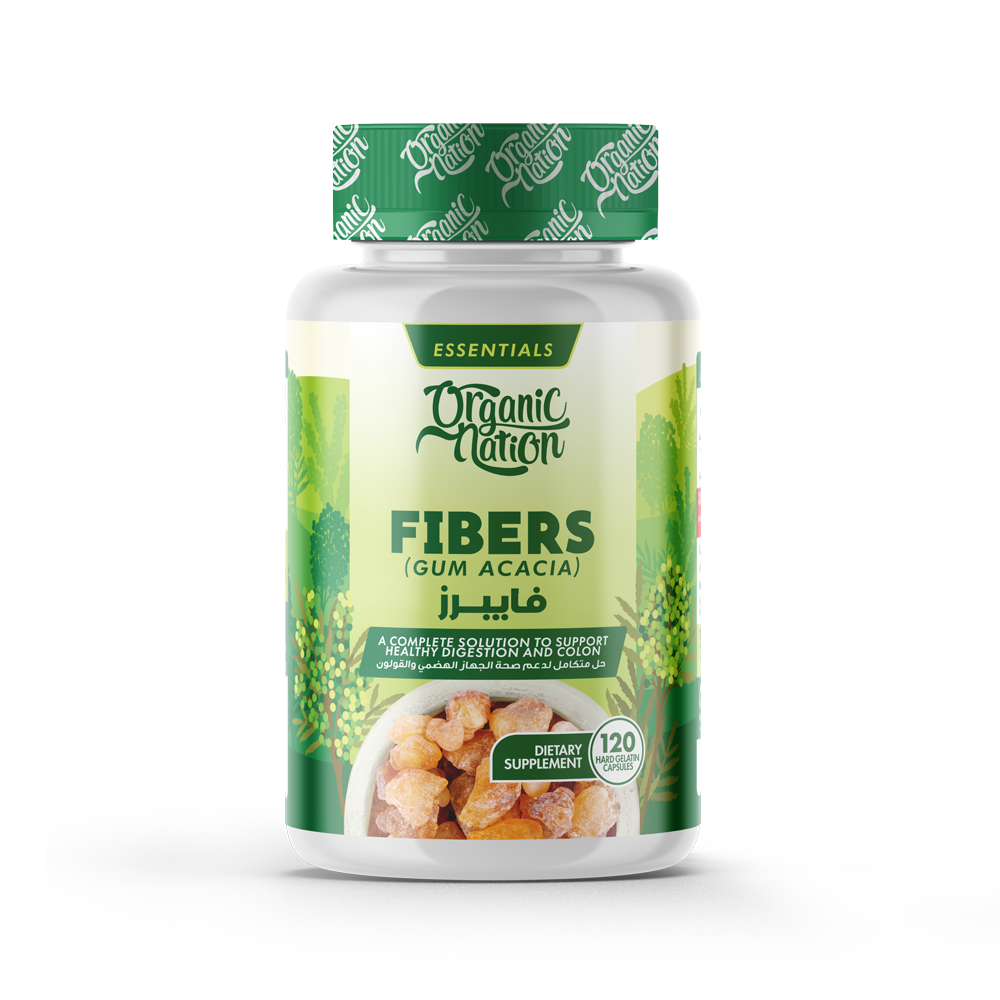 Organic Nation Fibers Gum Acacia-30Serv.-120 Capsules