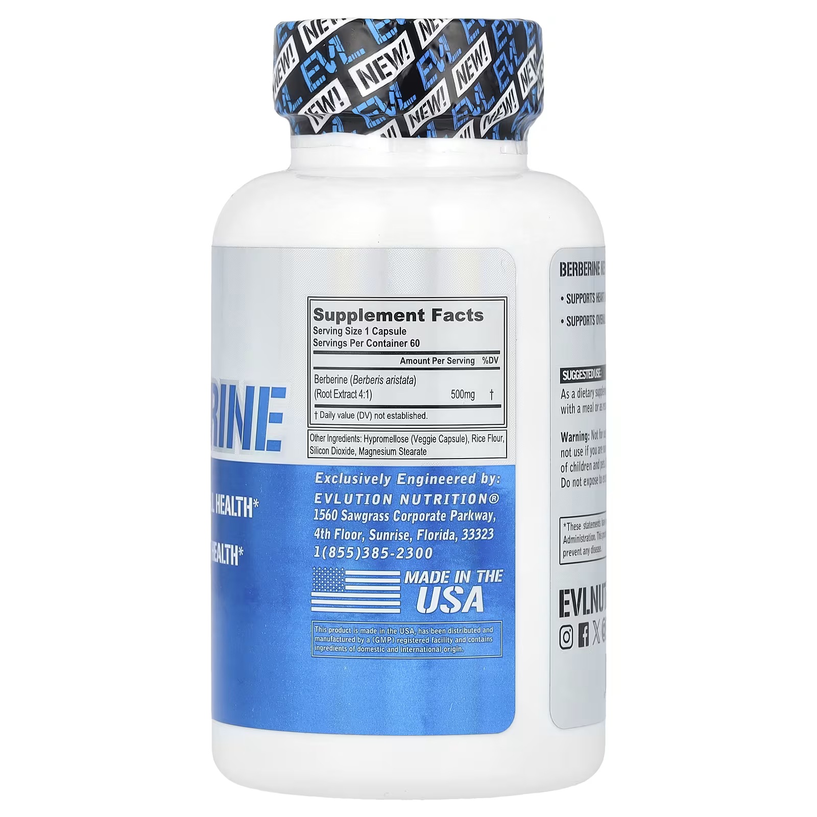 Evlution Nutrition Berberine 500mg.- 60 Veggie Caps