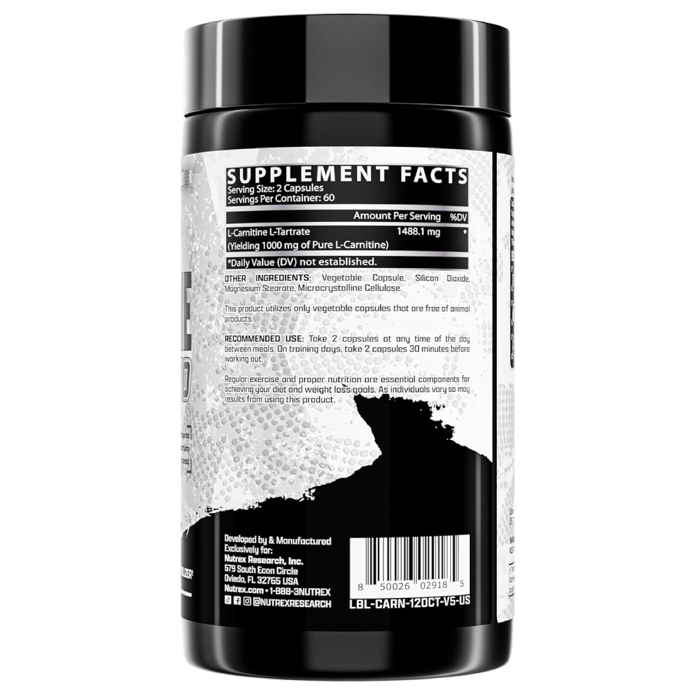 Nutrex Research L-Carnitine 1000- 60Serv.-120Caps
