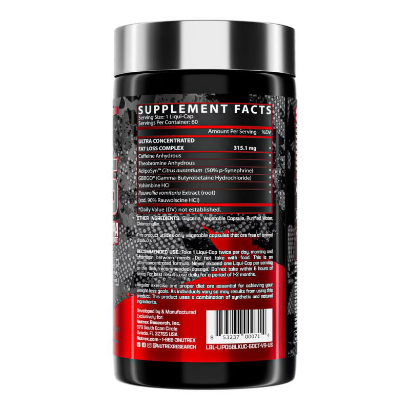 Nutrex Research Lipo 6 Black Ultra Concentrate -60Serv-60Capsules