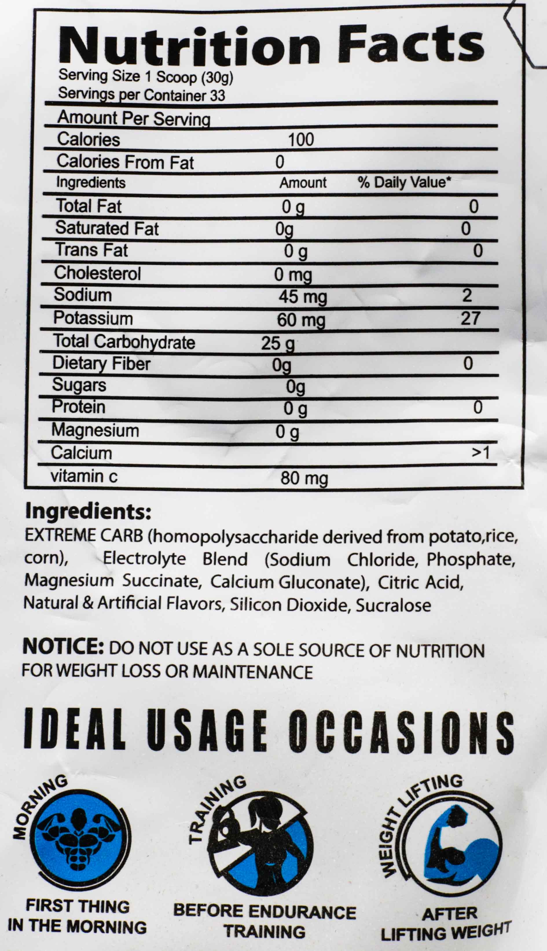 Win Lab Extreme Carb+VitaminC-33Serv.-1KG-Carob