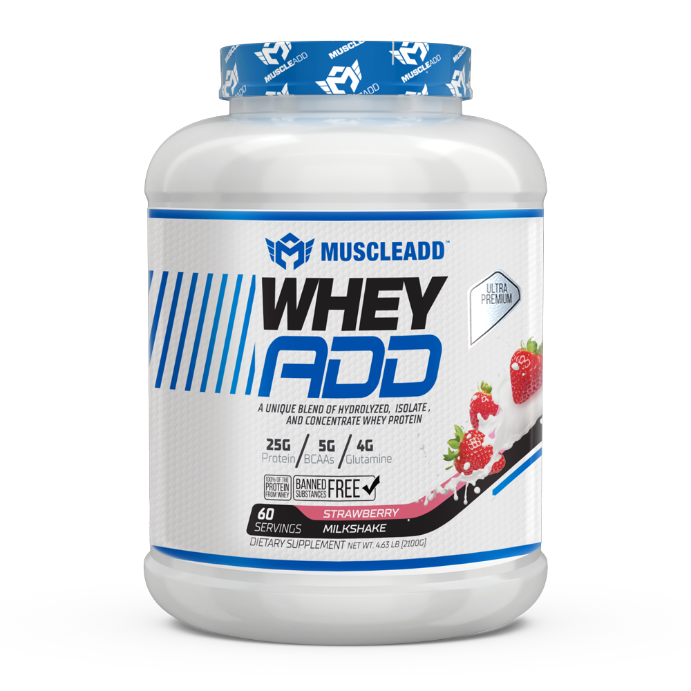 [6224009363476] Muscle Add Whey Add-60Serv.-2100G-Strawberry Milkshake