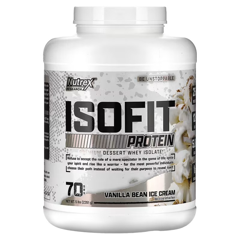 [859400007566] Nutrex Research Isofit-70Serv.-2261g-Vanilla Bean ice Cream