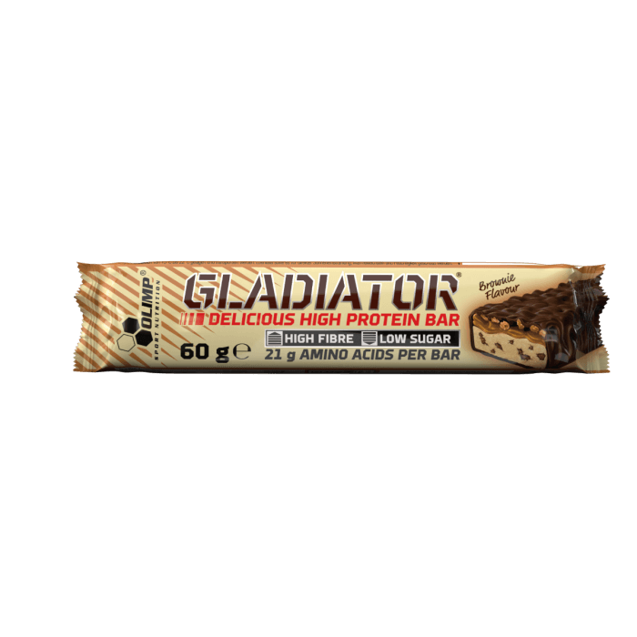 [5901330073397] Olimp Sport Nutrition Gladiator High Protein Bar-60G-Brownie Flavour