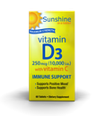 [035046120375] Windmill Sunshine In A Tablet Maximum Strength Vitamin D3 250mcg (10,000i.u) With Vitamin C-60Serv.-60Tabs