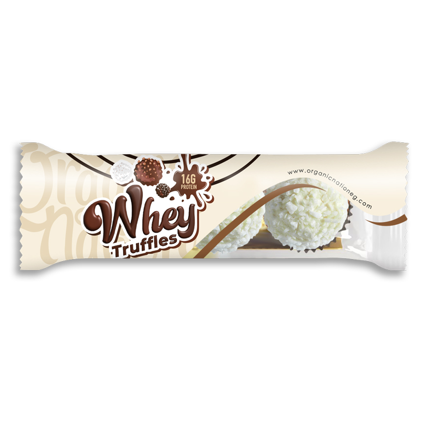 [6222023703292] Organic Nation Whey Truffles-White Chocolate With Coconut Flakes-54G.-3Truffles