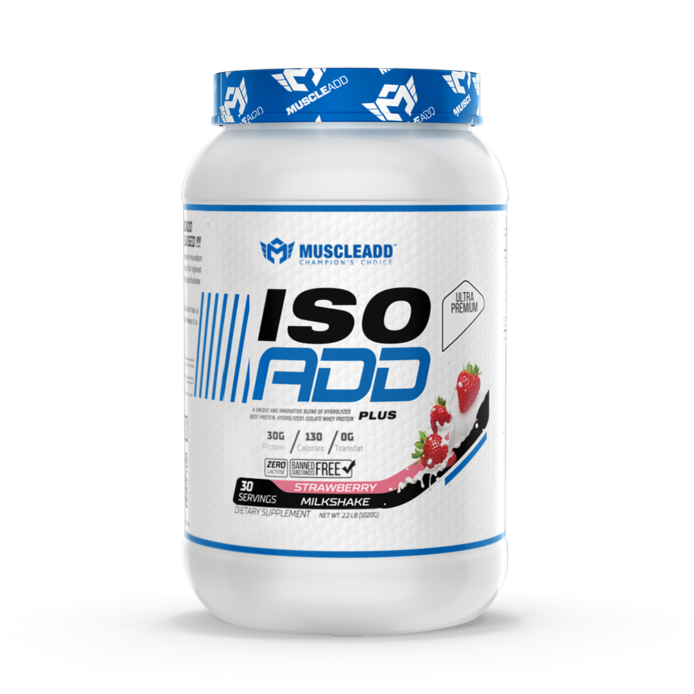 [6223007826648] Muscle Add Iso Add Plus -30Serv.-1020G.Strawberry milkshake