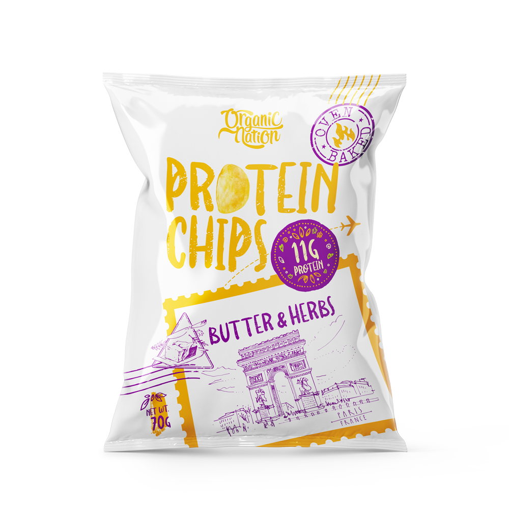 [6222023701830] Organic Nation Protein Chips-70G.-Butter &amp; Herbs