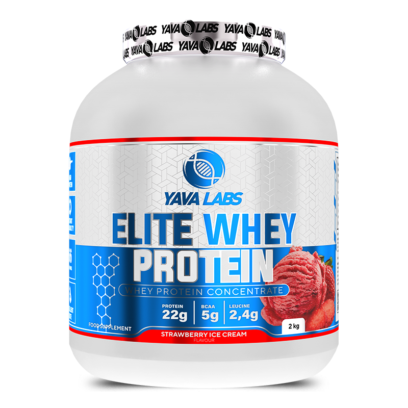 [5904365090308] Yava Labs Pure Elite Whey Protein Concentrate-66Serv-2KG-Strawberry Ice Cream