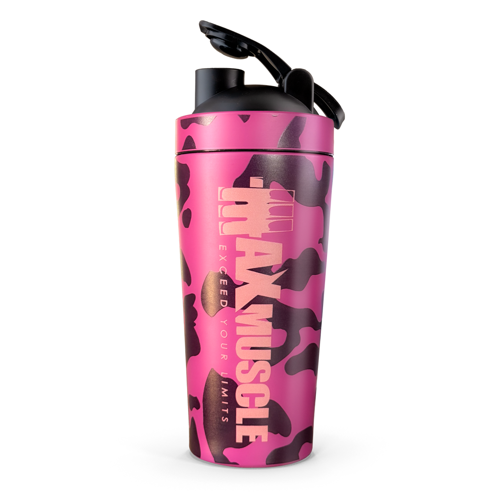 [6224009096763] Max Muscle Stainless Steel Shaker-900Ml-Pink Camo