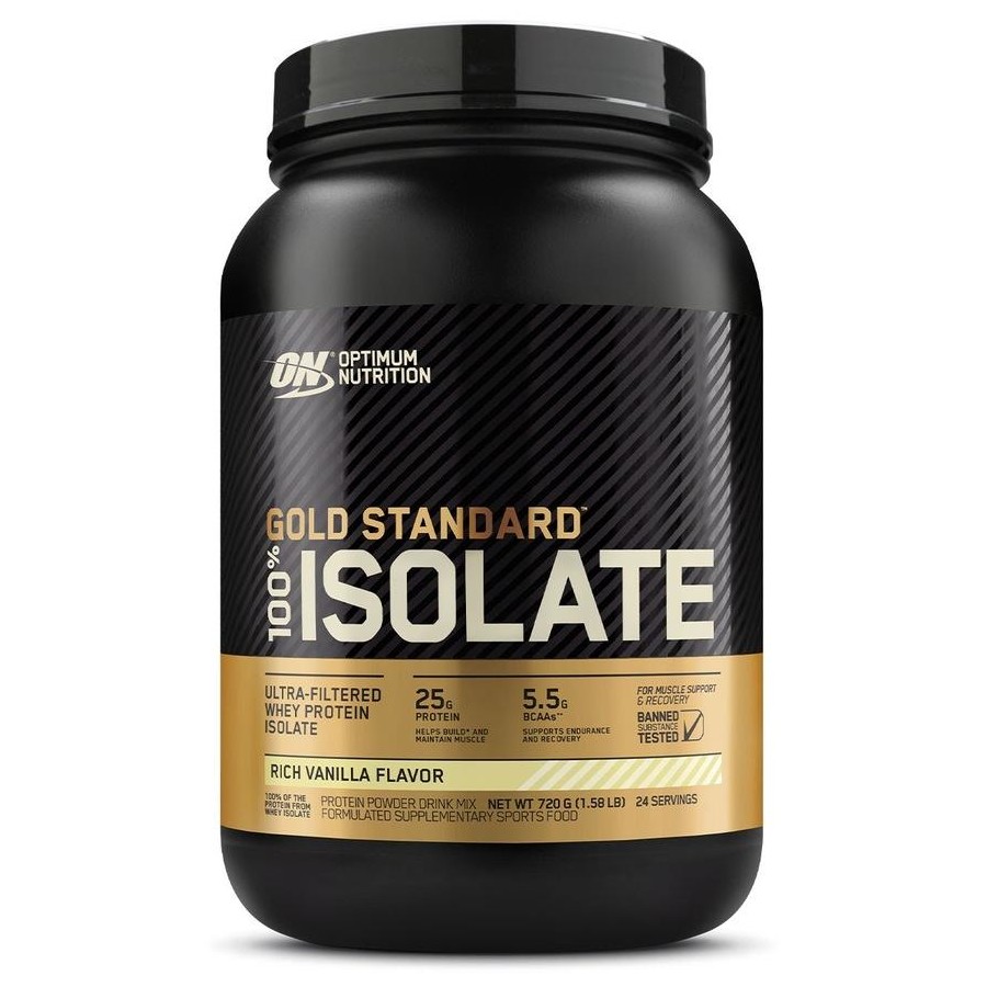 [748927061246] Optimum Nutrition Gold Standard 100% Isolate-24Serv.-720G-Rich Vanilla