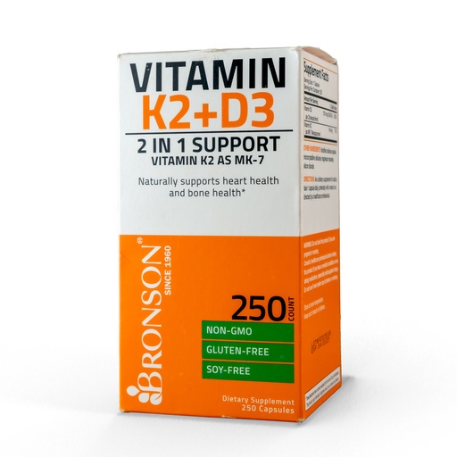 [X001OF3GFH] Bronson Vitamin K2+D3-250Serv.- 250Capsules