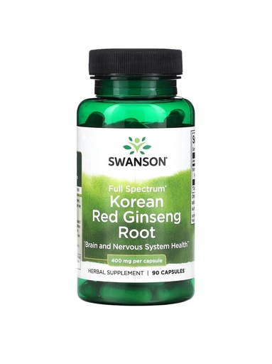 [087614111360] Swanson Full Spectrum Korean Red Ginseng Root-400MG-90Serv.-90capsules