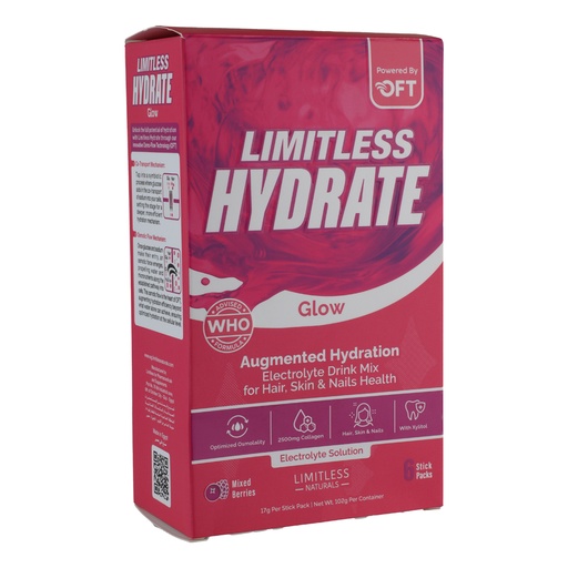 [6223012483508] Limitless Hydrate  Augmented Hydration Glow-6 stick packs-102G