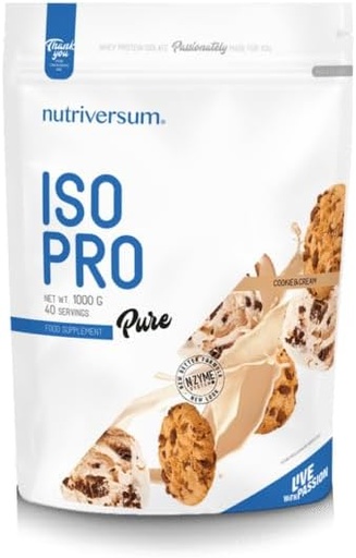 [5999564316809] Nutriversum Iso Pro Pure-40Serv.-1000G-Cookies &amp; Cream
