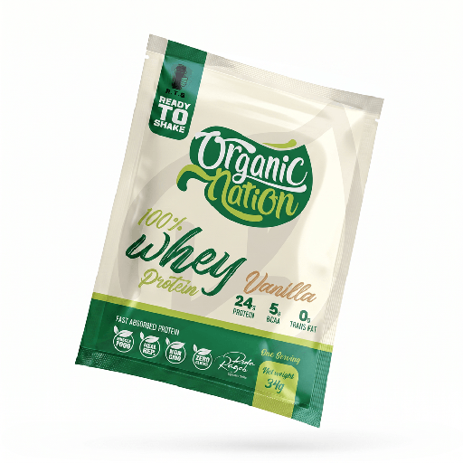 [6223007820516] Organic Nation 100% Whey Protein-1Serv.-34G-Vanilla